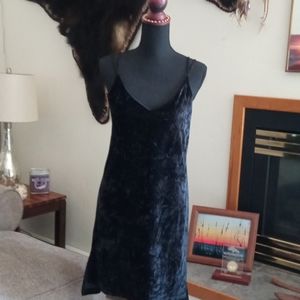 She + sky black velvety dress with a textured